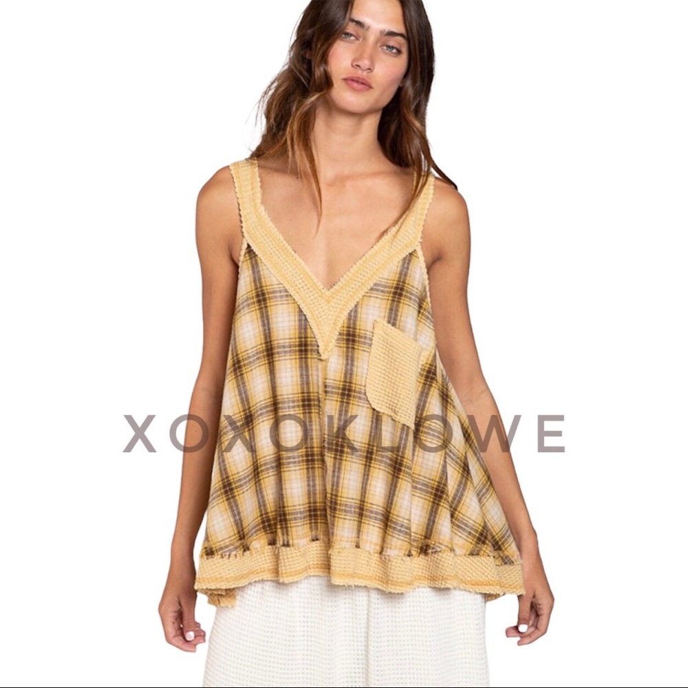 POL Plaid Relaxed Fit Boho Tank Top - Picture 8 of 15